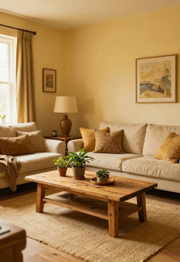 12 Warm Living Room Paint Colors That Make Spaces Feel Inviting - 11. Golden Wheat 1