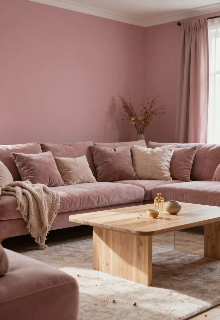 12 Warm Living Room Paint Colors That Make Spaces Feel Inviting - 5. Dusty Rose 1