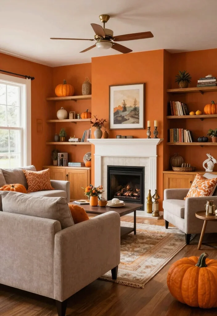 12 Warm Living Room Paint Colors That Make Spaces Feel Inviting - 8. Pumpkin Spice 1