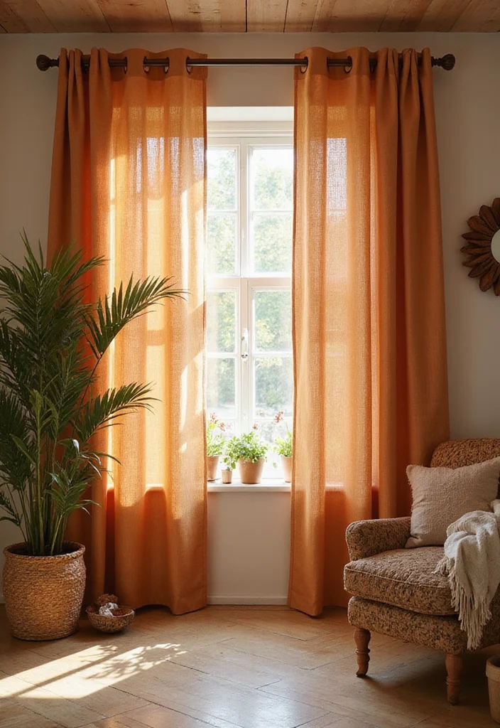 14 Bohemian Curtain Ideas for Artistic Relaxed Texture - 13. Earthy Color Palettes