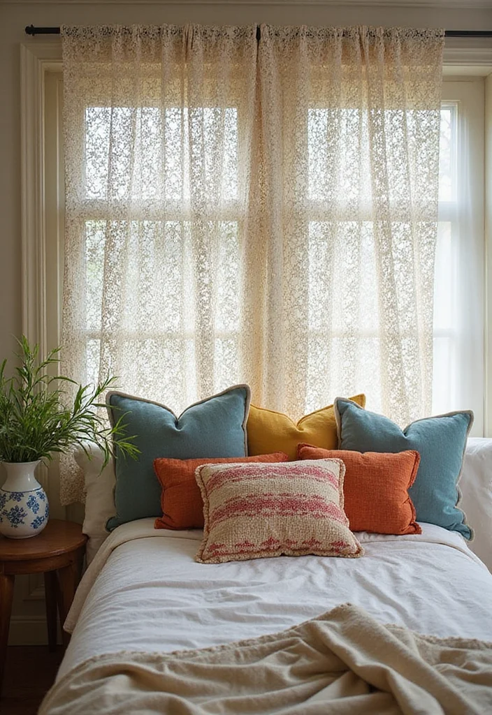 14 Bohemian Curtain Ideas for Artistic Relaxed Texture - 2. Crochet Lace Panels