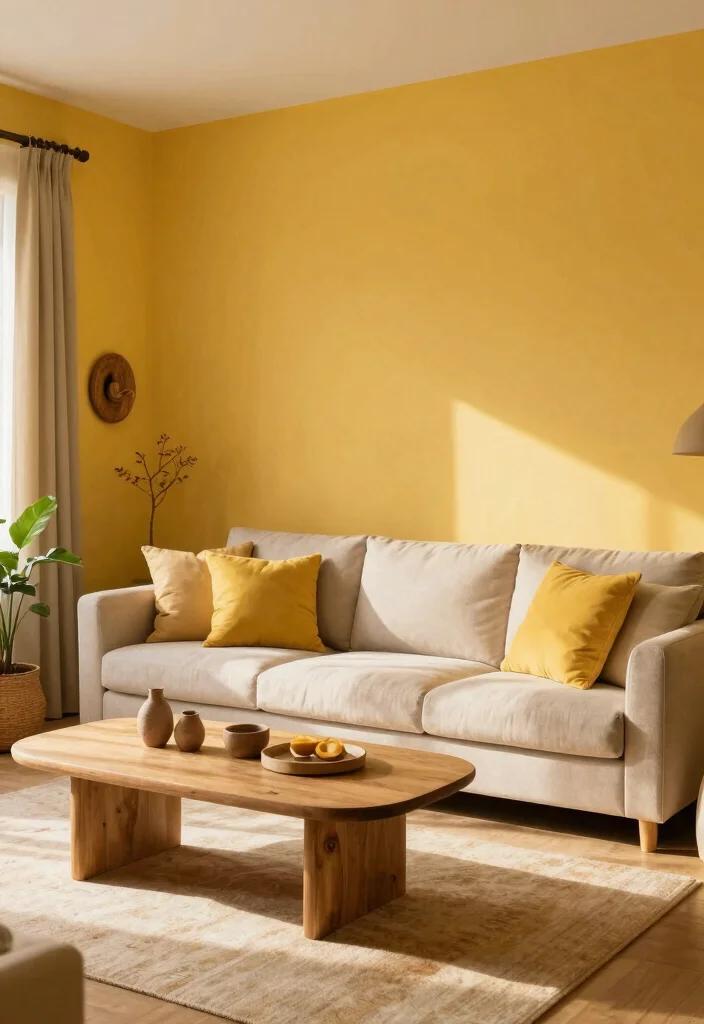 14 Cozy Living Room Paint Colors for a Comfortable Relaxed Space - 10. Golden Yellow 1