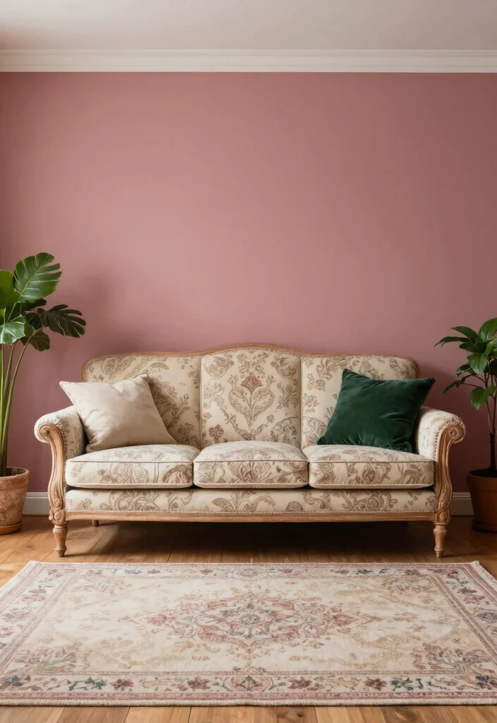 14 Cozy Living Room Paint Colors for a Comfortable Relaxed Space - 3. Dusty Rose 1