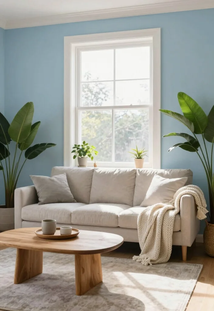 14 Cozy Living Room Paint Colors for a Comfortable Relaxed Space - 4. Sky Blue 1