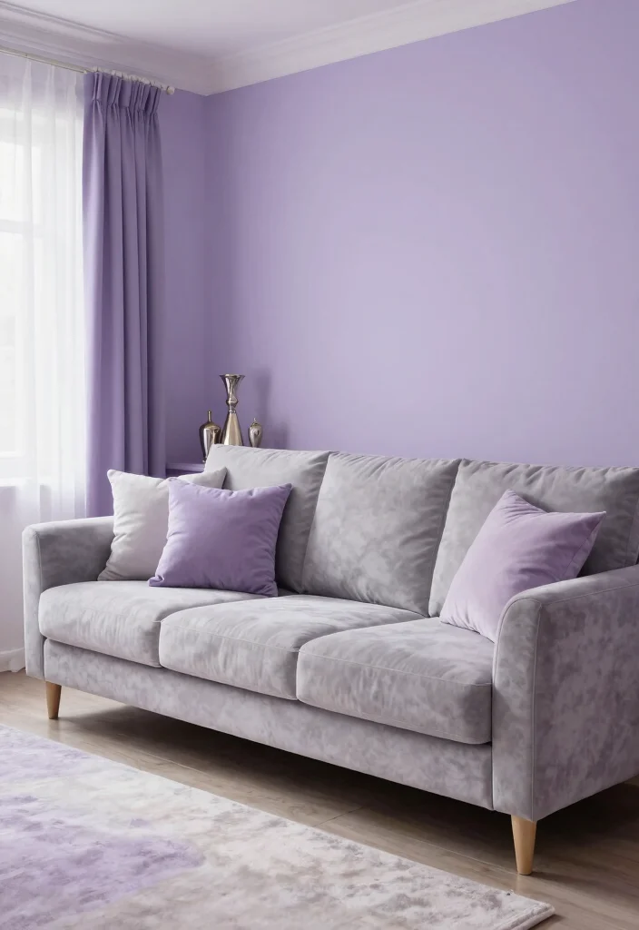 14 Cozy Living Room Paint Colors for a Comfortable Relaxed Space - 7. Misty Lavender 1