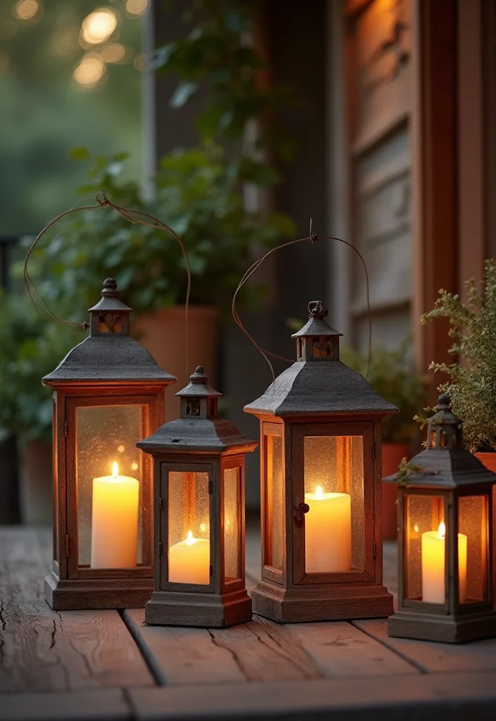 14 Fall Porch Decorating Ideas for Front Doors that Embrace Seasonal Warmth - 4. Lanterns and Candles