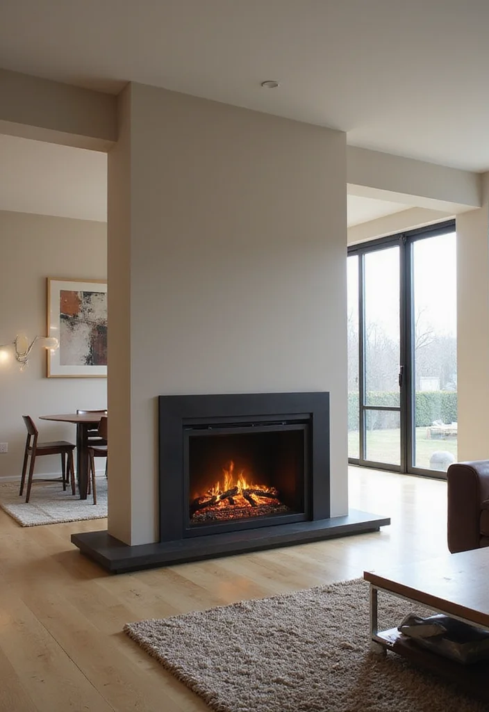 14 Modern Electric Fireplace Ideas for Sleek Contemporary Warmth - 11. Multi-Sided Electric Fireplaces