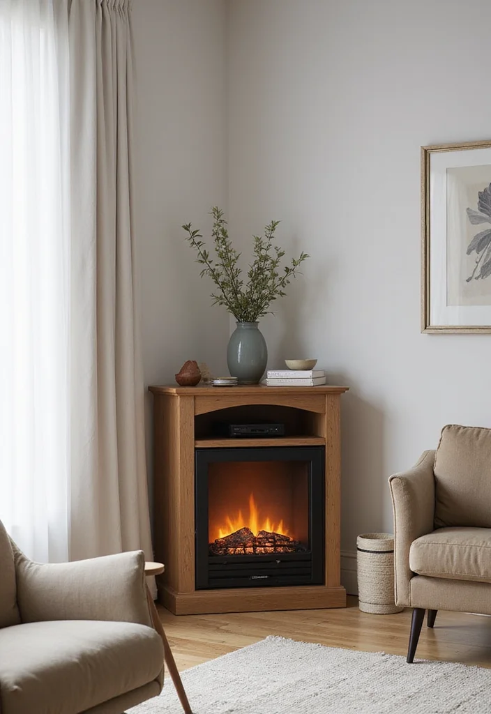 14 Modern Electric Fireplace Ideas for Sleek Contemporary Warmth - 2. Compact Corner Units