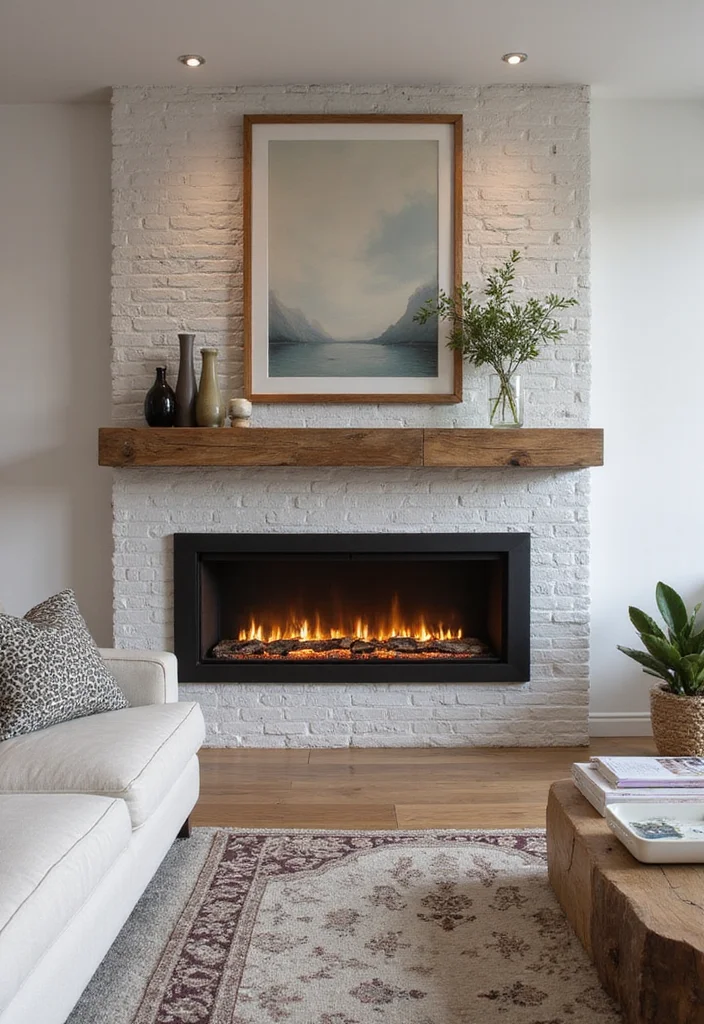 14 Modern Electric Fireplace Ideas for Sleek Contemporary Warmth - 8. Rustic Minimalism