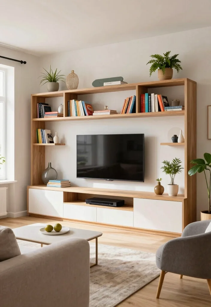 14 Modern Hall TV Unit Design Ideas for Sleek and Stylish Homes 6 14 Modern Hall TV Unit Design Ideas for Sleek and Stylish Homes 6. Open Shelving Delight 0