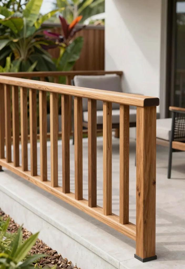 14 Wood Porch Railing Ideas for a Warm and Classic Front Porch 11. Minimalist Railings 0