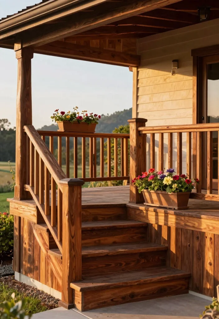 14 Wood Porch Railing Ideas for a Warm and Classic Front Porch 12. Tiered Railings 0
