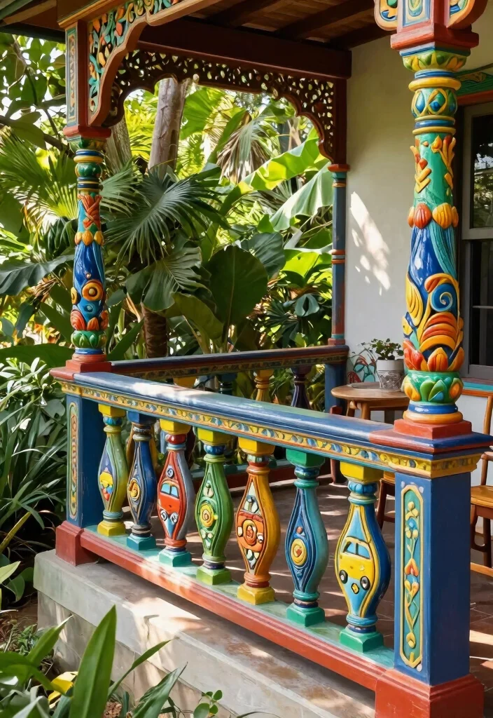 14 Wood Porch Railing Ideas for a Warm and Classic Front Porch 13. Artistic Railings 0