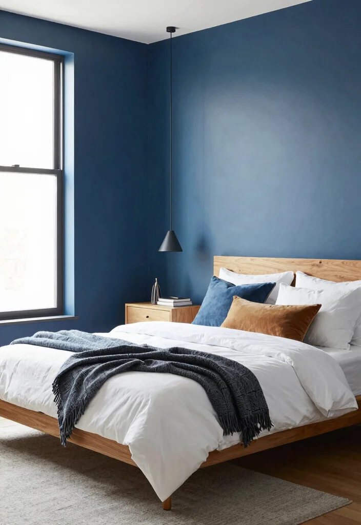 15 Bedroom Wall Paint Color Ideas to Refresh Any Space - 14. Cool Steel Blue 1