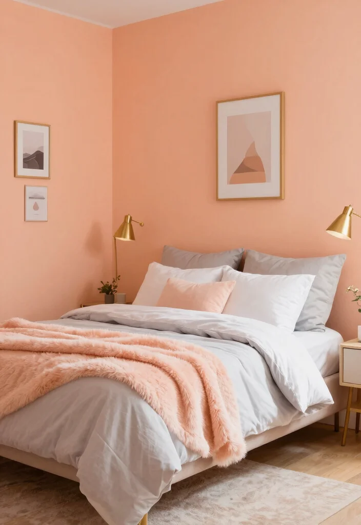 15 Bedroom Wall Paint Color Ideas to Refresh Any Space - 5. Warm Peach 1