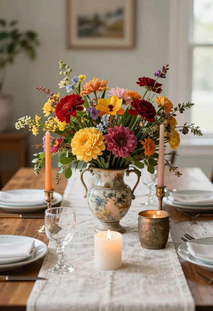 15 Vintage Dining Room Design Ideas for a Classic Yet Livable Look - 15. Captivating Centerpieces 1