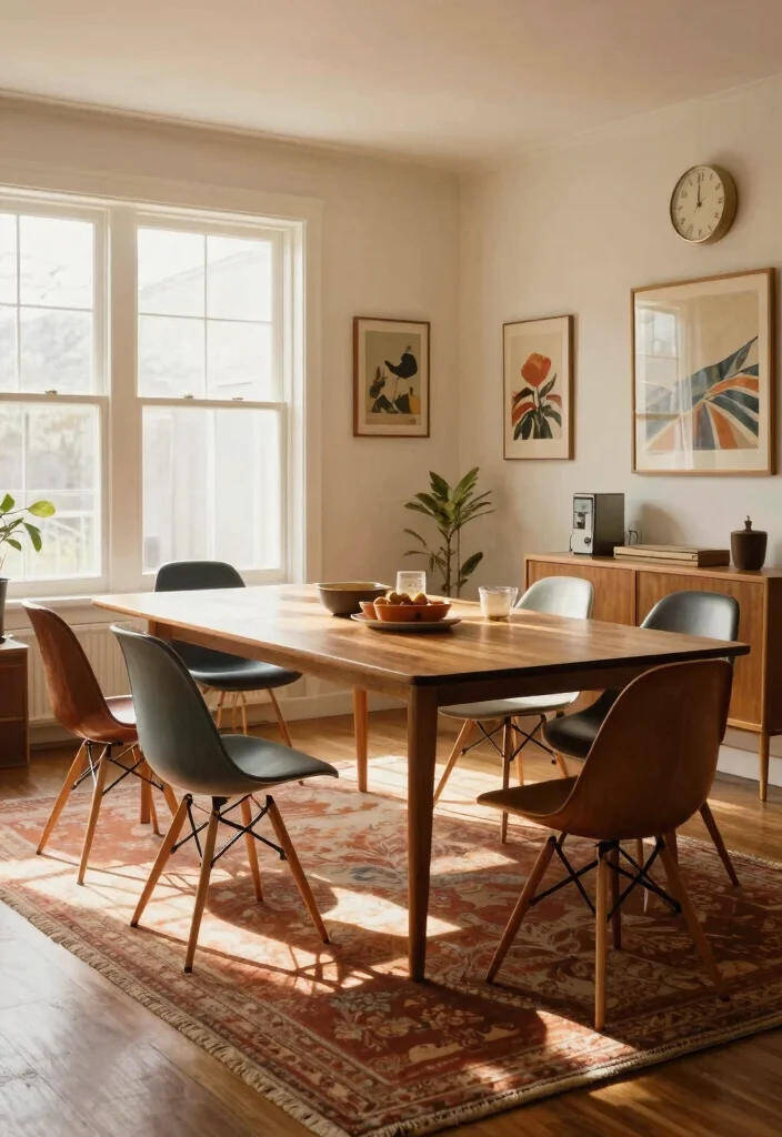 15 Vintage Dining Room Design Ideas for a Classic Yet Livable Look - 2. Mid-Century Modern Chairs 1