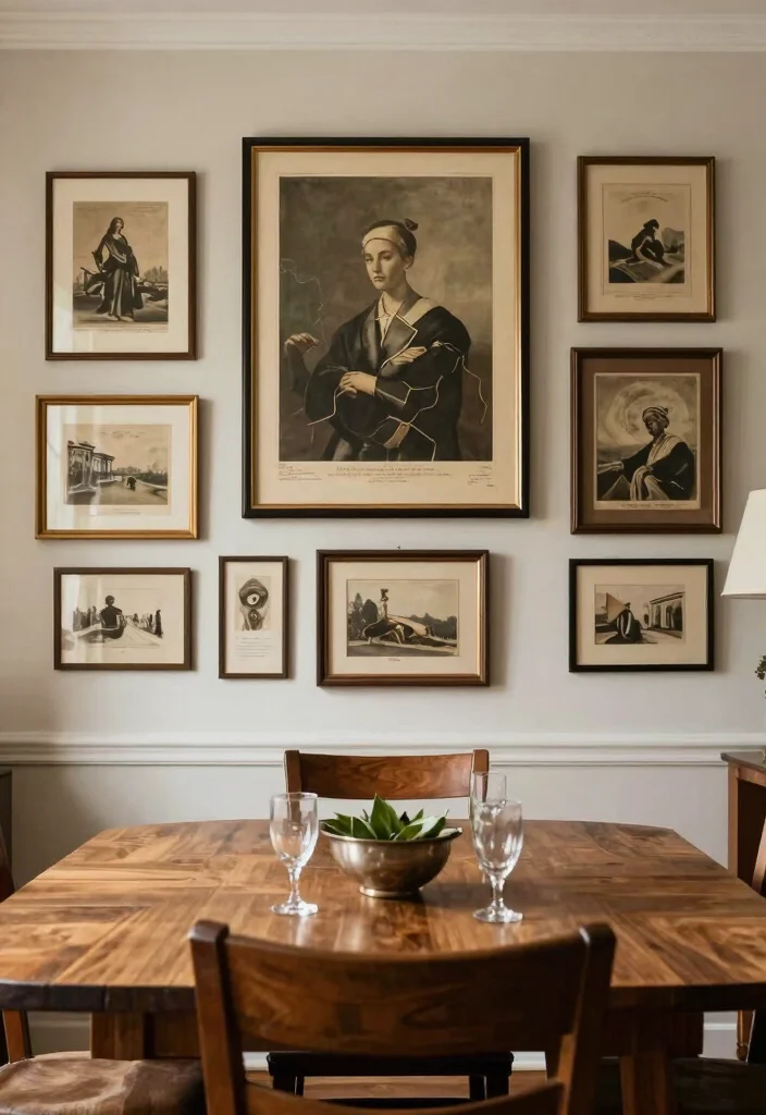 15 Vintage Dining Room Design Ideas for a Classic Yet Livable Look - 9. Artsy Touches 1