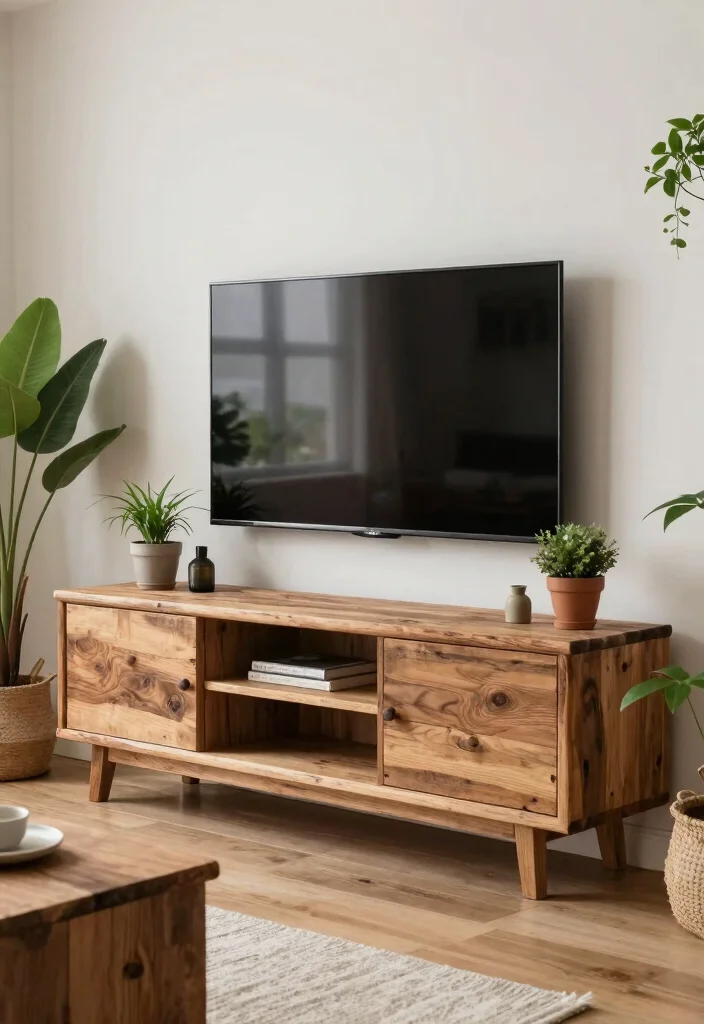 16 Latest Modern TV Unit Design Ideas for a Clean Updated Look - 16. Eco-Friendly Choices 1