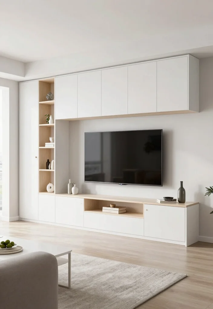 16 Latest Modern TV Unit Design Ideas for a Clean Updated Look - 8. Integrated Storage Solutions 1