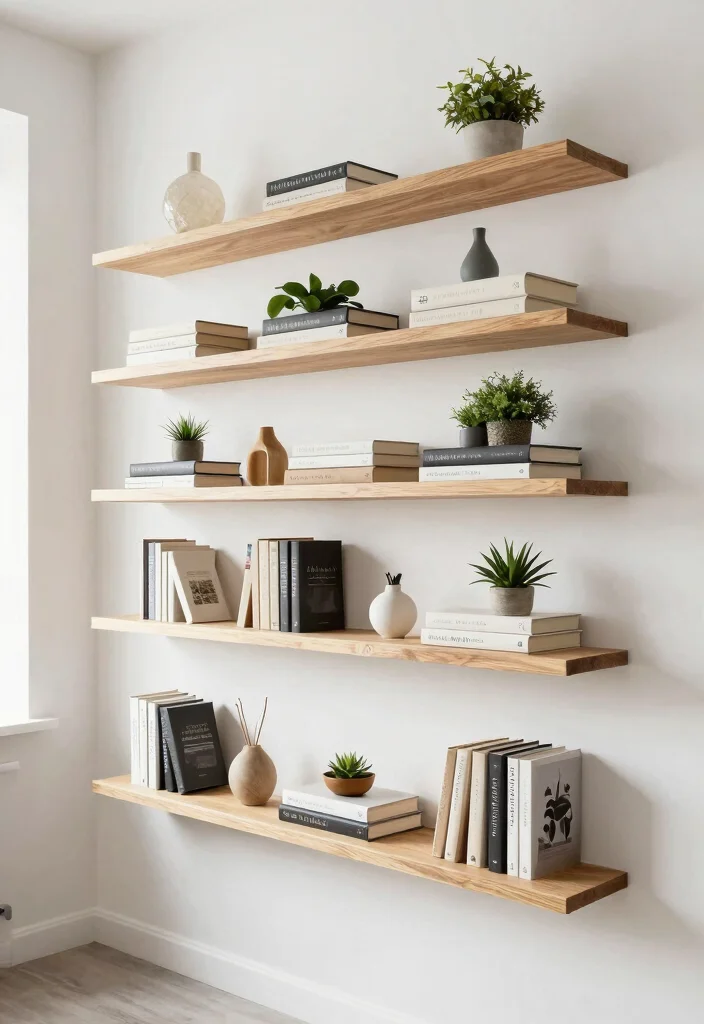 10 Small Wall Decor Ideas That Make Tight Spaces Feel Styled 4. Minimalist Floating Shelves 0