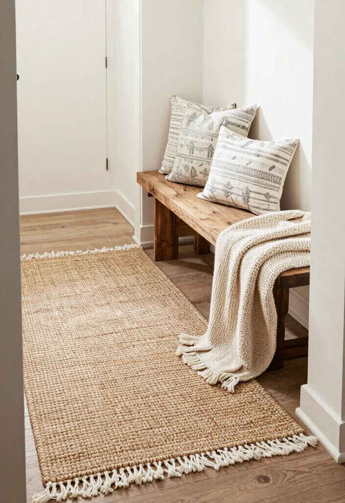 12 Entry Wall Decor Ideas That Create a Strong First Impression 12 12 Entry Wall Decor Ideas That Create a Strong First Impression 11. Layering Textiles 0