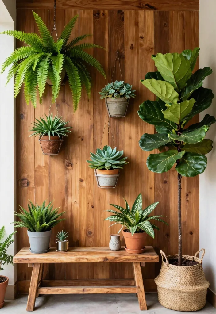 12 Entry Wall Decor Ideas That Create a Strong First Impression 5 12 Entry Wall Decor Ideas That Create a Strong First Impression 5. Natural Elements and Greenery 0