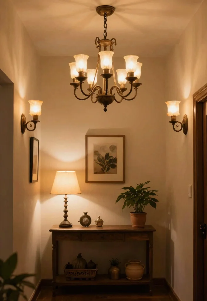 12 Entry Wall Decor Ideas That Create a Strong First Impression 8 12 Entry Wall Decor Ideas That Create a Strong First Impression 7. Layered Lighting Effects 0