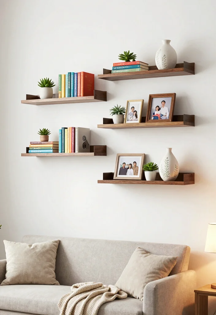 12 Room Wall Decor Ideas That Transform Any Empty Space 2 12 Room Wall Decor Ideas That Transform Any Empty Space 2. Floating Shelves for Display 0