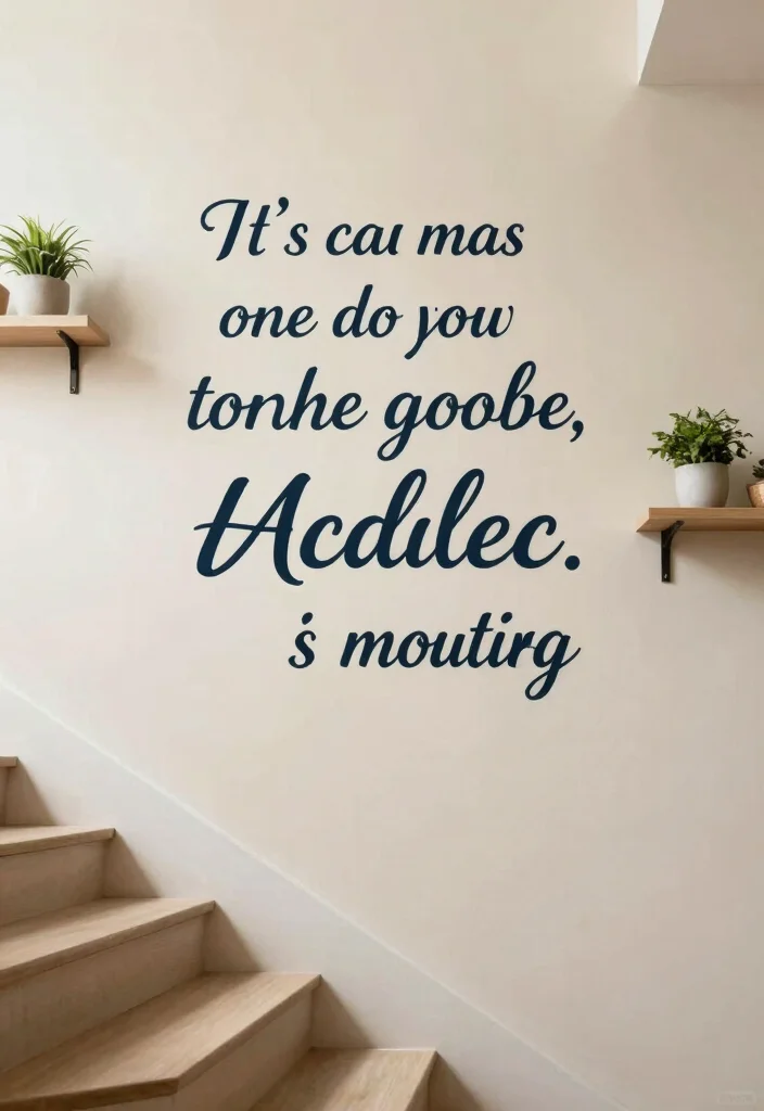 12 Stairs Wall Decor Ideas That Turn Hallways Into Gallery Moments 5. Inspirational Quote Murals 0