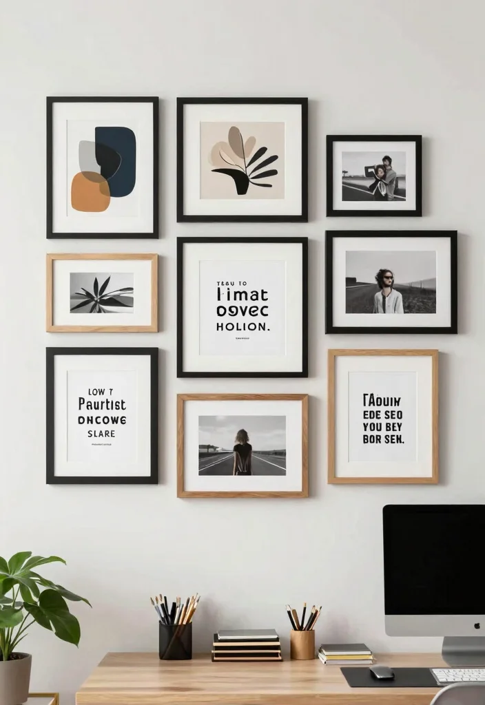 12 Study Wall Decor Ideas That Boost Focus and Style 1 12 Study Wall Decor Ideas That Boost Focus and Style 1. Gallery Wall of Inspiration 0