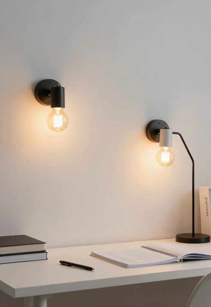 12 Study Wall Decor Ideas That Boost Focus and Style 12 12 Study Wall Decor Ideas That Boost Focus and Style 11. Simple Wall Lights 0
