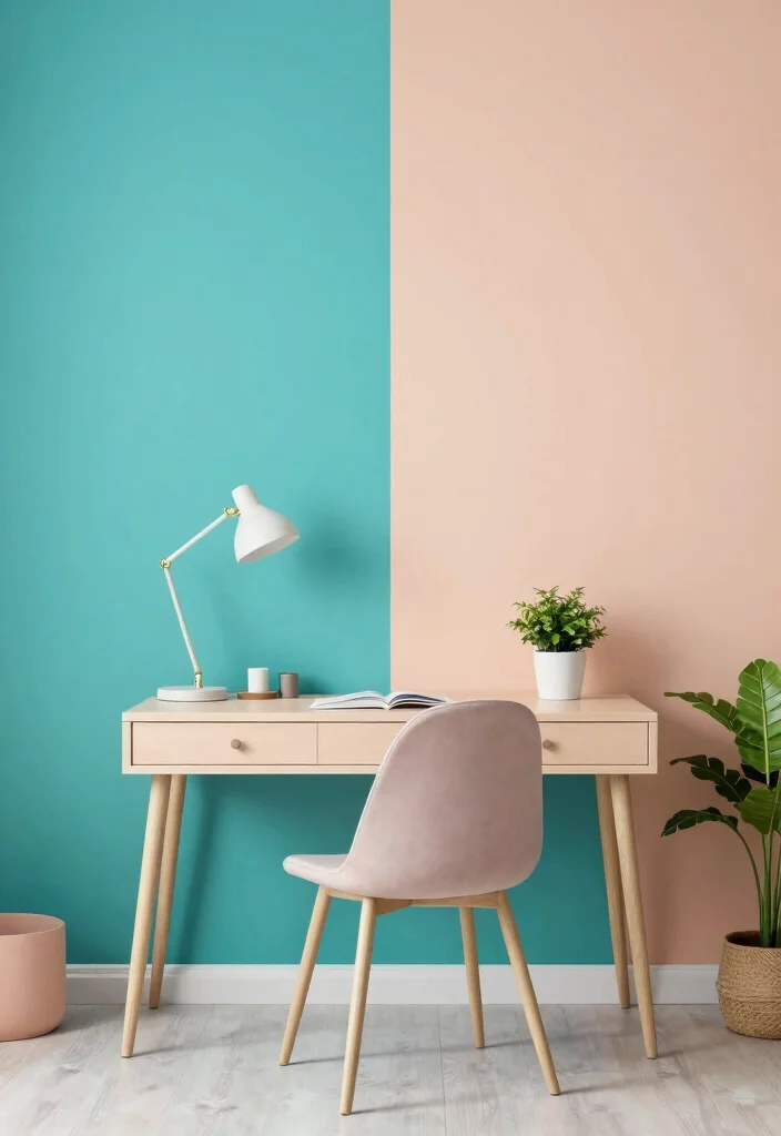 12 Study Wall Decor Ideas That Boost Focus and Style 9 12 Study Wall Decor Ideas That Boost Focus and Style 8. Color Blocked Walls 0
