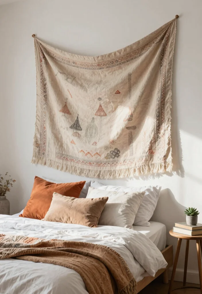 14 Aesthetic Wall Decor Ideas That Look Straight from Pinterest 9. Fabric Wall Hangings 0