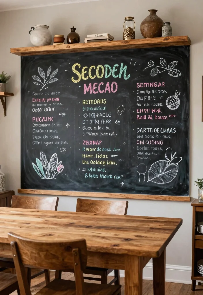 14 Dining Wall Decor Ideas That Anchor the Table Beautifully 6. Chalkboard Wall Art 0