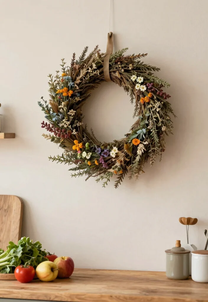 14 Kitchen Wall Decor Ideas That Add Warmth Without Clutter 14 14 Kitchen Wall Decor Ideas That Add Warmth Without Clutter 12. Seasonal Wreaths 0
