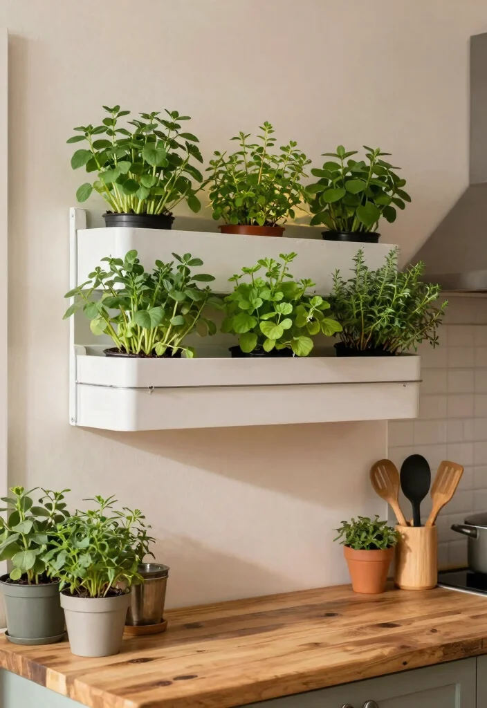 14 Kitchen Wall Decor Ideas That Add Warmth Without Clutter 9 14 Kitchen Wall Decor Ideas That Add Warmth Without Clutter 7. Floating Herb Gardens 0