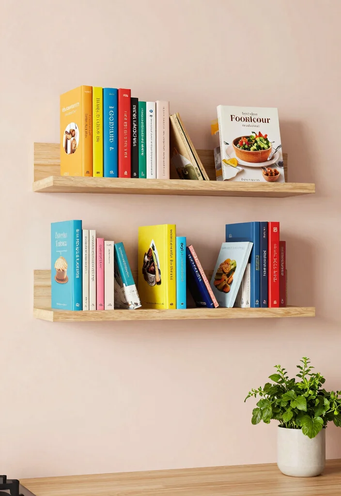 14 Kitchen Wall Decor Ideas That Add Warmth Without Clutter 10 14 Kitchen Wall Decor Ideas That Add Warmth Without Clutter 8. Artful Cookbook Displays 0