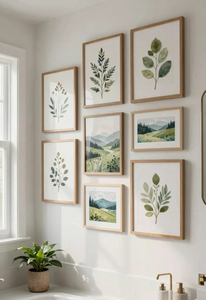 15 Bathroom Wall Decor Ideas That Feel Spa Inspired 1. Nature Inspired Wall Art 0
