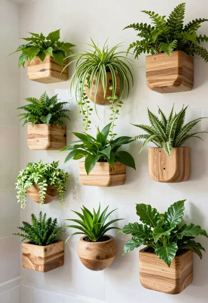 15 Bathroom Wall Decor Ideas That Feel Spa Inspired 7. Wall mounted Planters 0