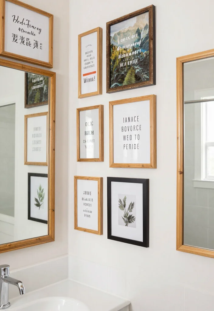 15 Bathroom Wall Decor Ideas That Feel Spa Inspired 9. Inspirational Quotes in Nature Frames 0