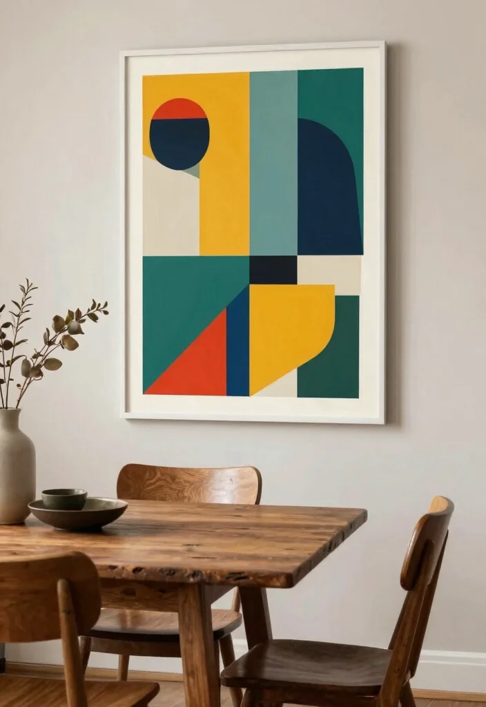15 Dining Room Wall Decor Ideas That Make Guests Look Twice 11. Modern Geometric Designs 0