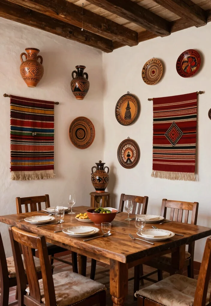 15 Dining Room Wall Decor Ideas That Make Guests Look Twice 15. Cultural Artifacts 0
