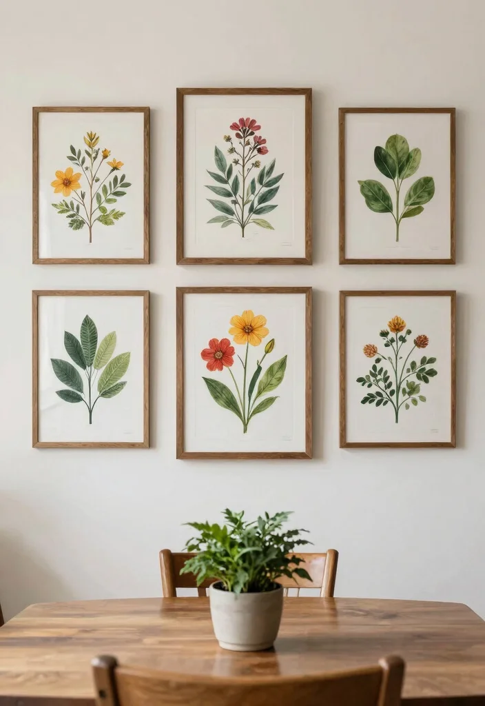 15 Dining Room Wall Decor Ideas That Make Guests Look Twice 7. Botanical Art 0
