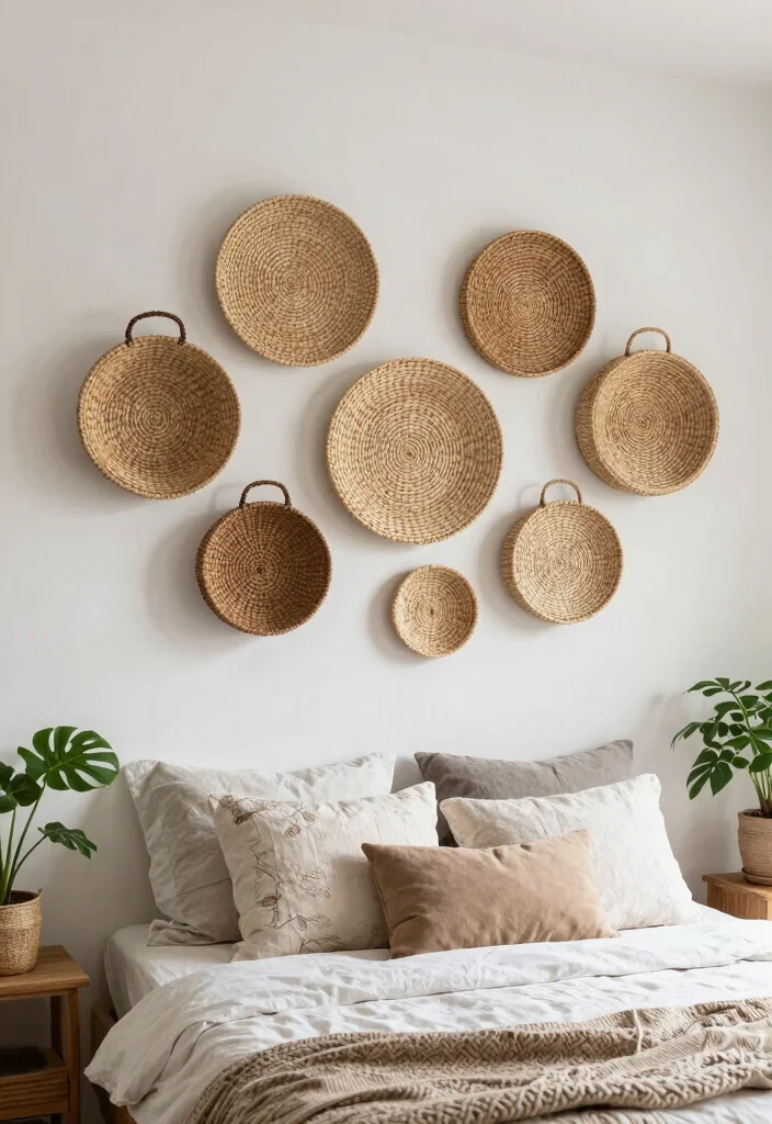 16 Bedroom Wall Decor Ideas That Feel Cozy and Personal 10 16 Bedroom Wall Decor Ideas That Feel Cozy and Personal 10. Woven Wall Baskets 0