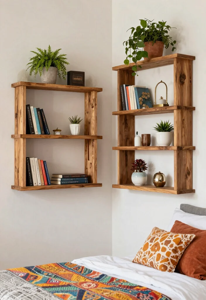 16 Bedroom Wall Decor Ideas That Feel Cozy and Personal 15 16 Bedroom Wall Decor Ideas That Feel Cozy and Personal 15. Wall Crafted Shelving Units 0