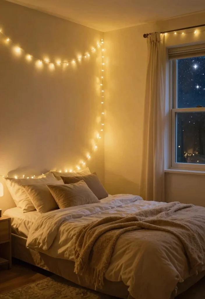 16 Bedroom Wall Decor Ideas That Feel Cozy and Personal 9 16 Bedroom Wall Decor Ideas That Feel Cozy and Personal 9. String Lights 0