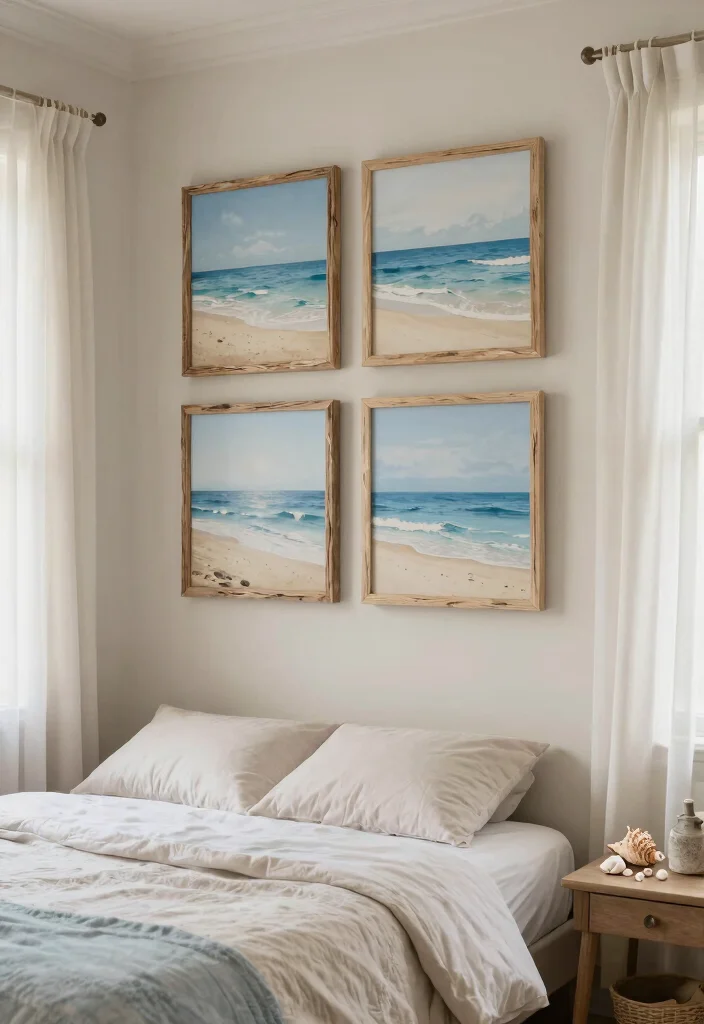 16 Wall Decor Ideas for Bedroom That Change the Whole Mood 12. Coastal and Beachy Accents 0