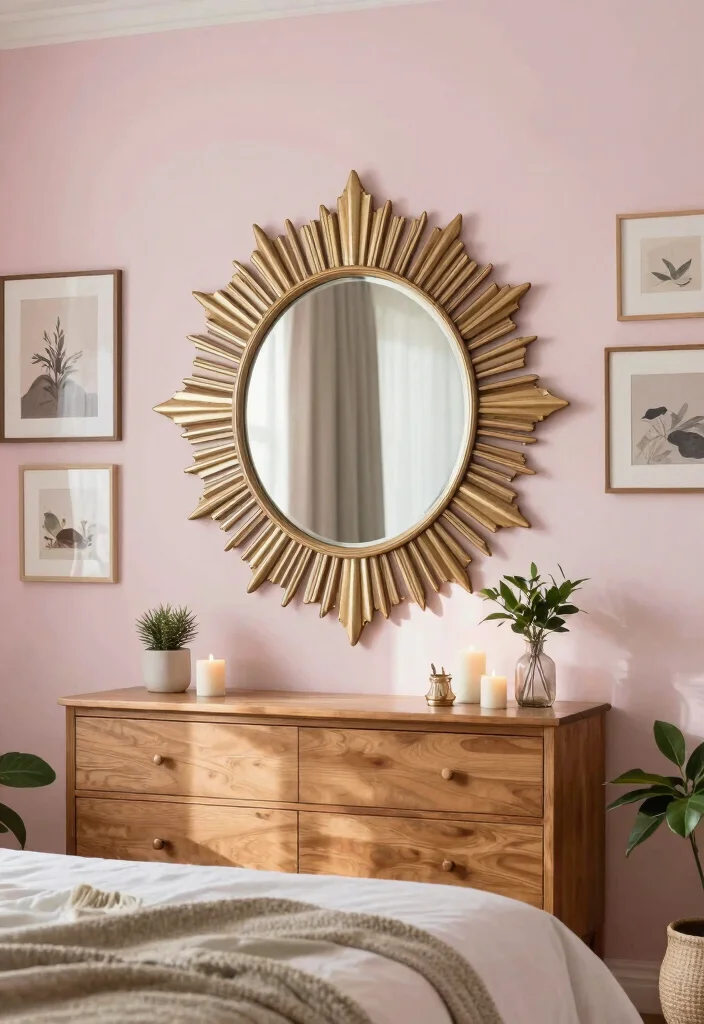 16 Wall Decor Ideas for Bedroom That Change the Whole Mood 3. Decorative Wall Mirrors 0