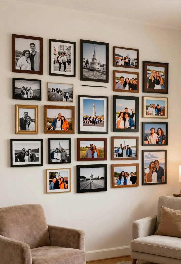 16 Wall Decor Ideas for Bedroom That Change the Whole Mood 8. Personal Photo Collage 0